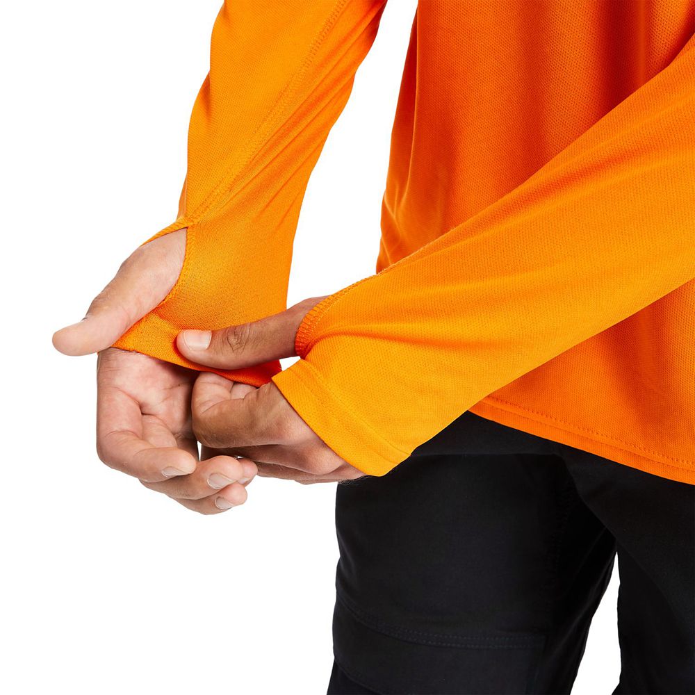 Timberland Mens T-Shirts PRO® Wicking Good Long Sleeve - Orange - India ZC0576812